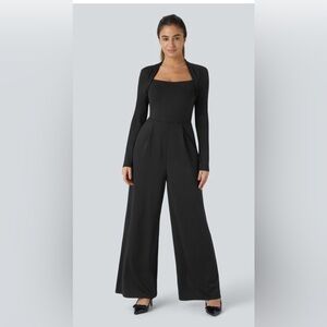 New HALARA black long sleeve jumpsuit sz M 8-10
